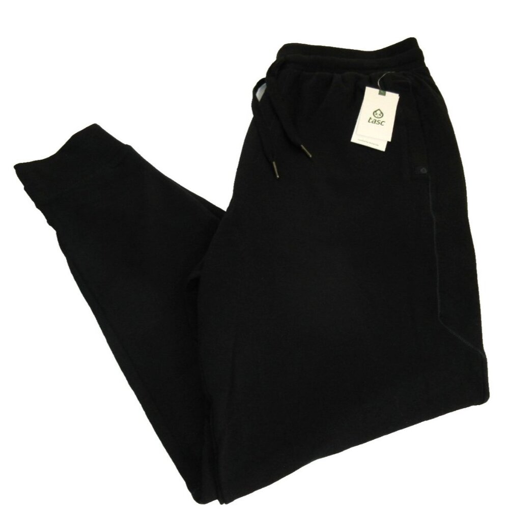 Tasc Performance Men's Varsity Fleece French Terry Jogger Pants Black NWT